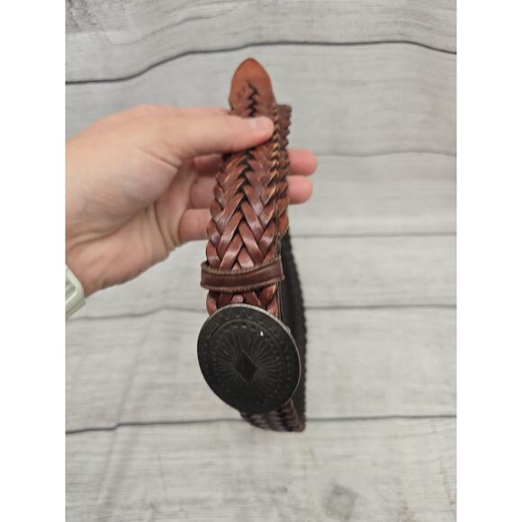 LL Bean Braided Belt Size 34. Model F755. Native Design Buckle - Picture 3 of 9